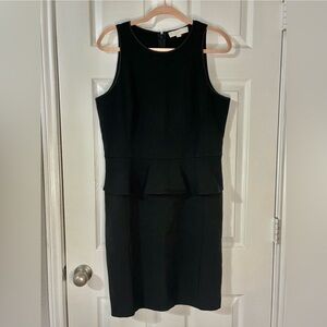 LOFT black peplum sleeveless bodycon dress